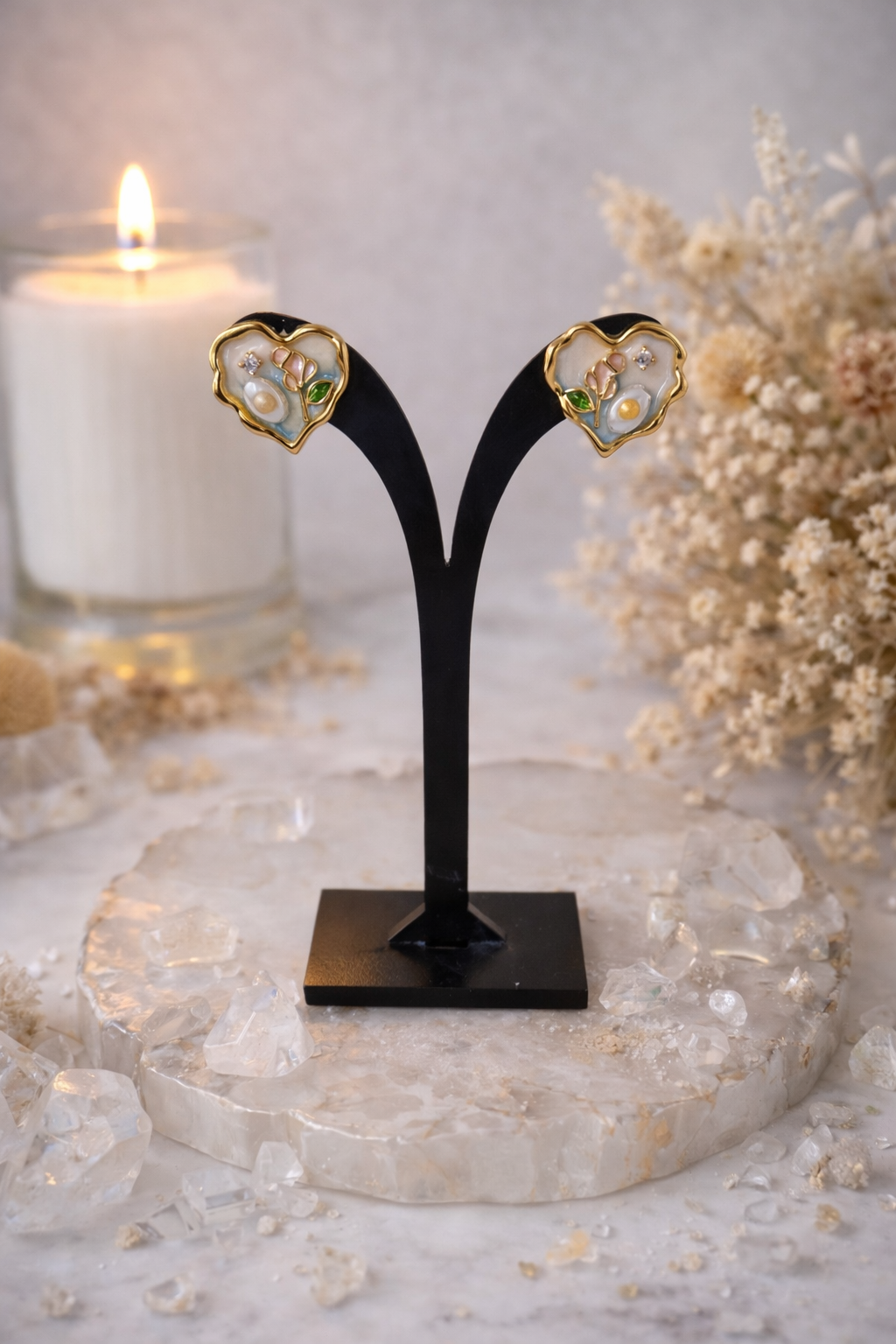 Boucles d’oreilles - tableau doré
