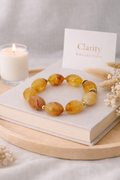 Bracelet - Billes oranges et dorées