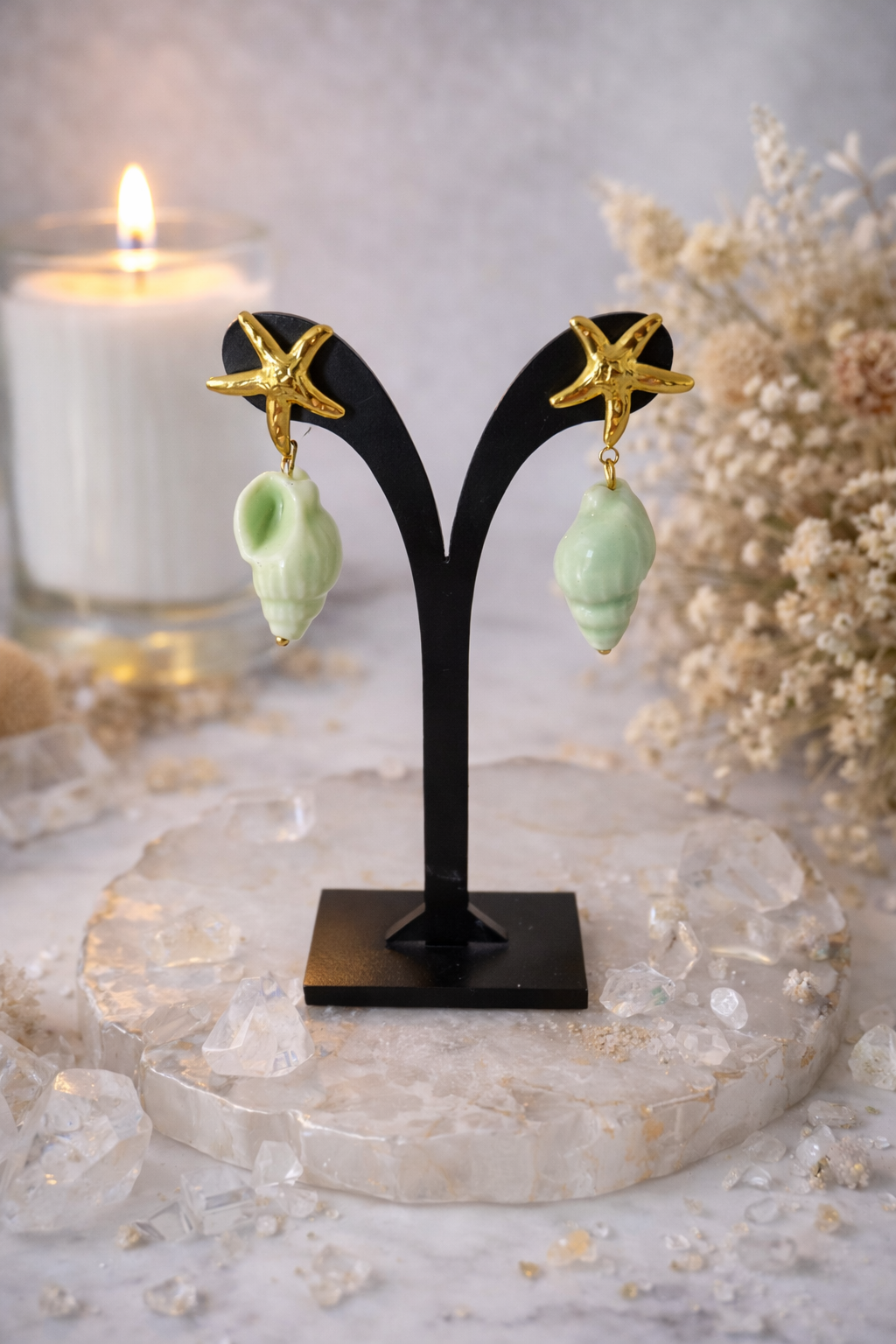 Boucles d’oreilles - Coquillages en céramique