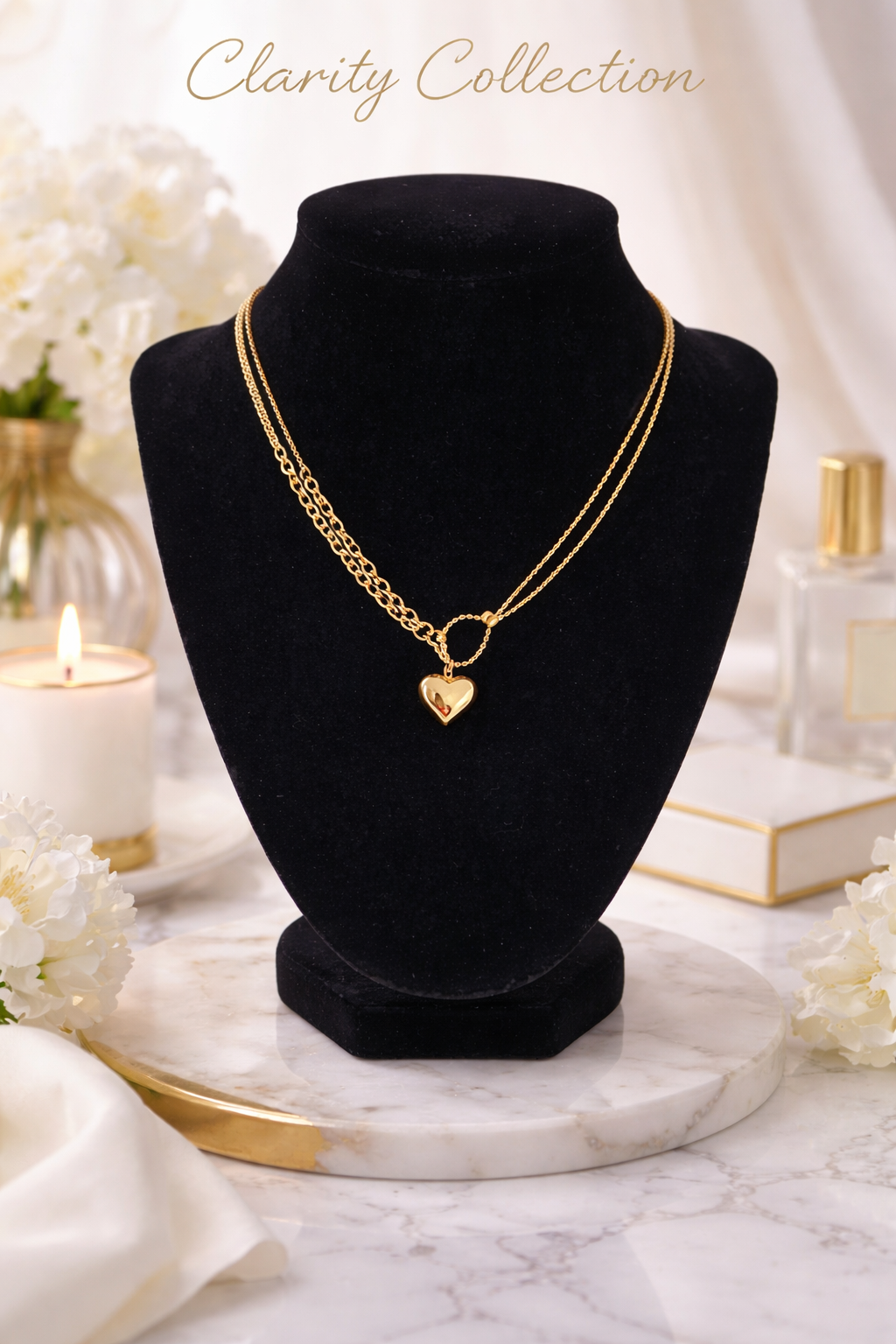 Colier - Doré pendant coeur