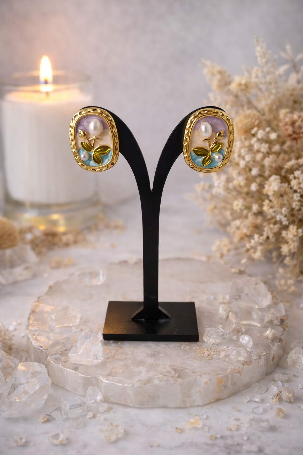 Boucles d’oreilles - tableau doré