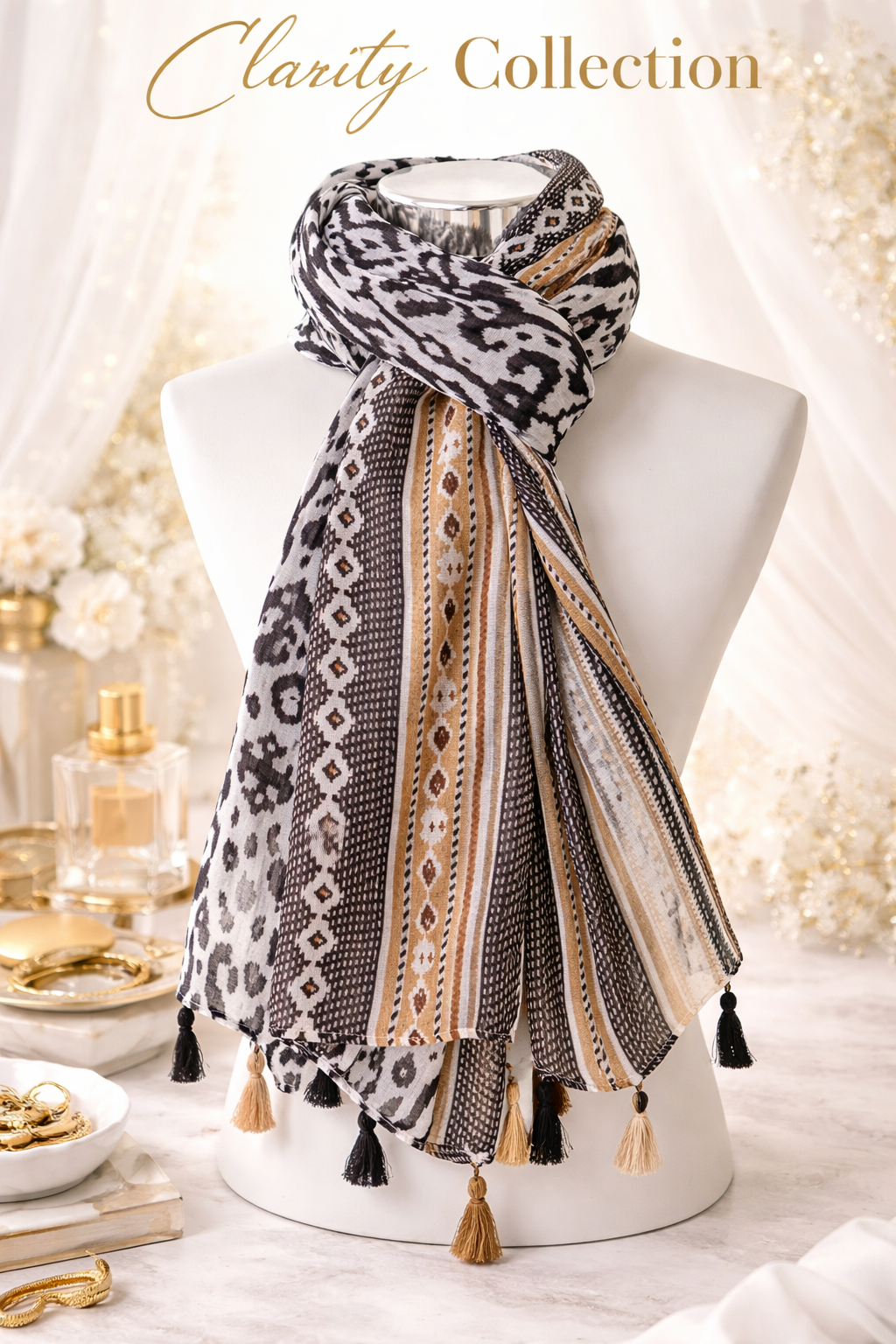 Sjaal met verschillende motieven