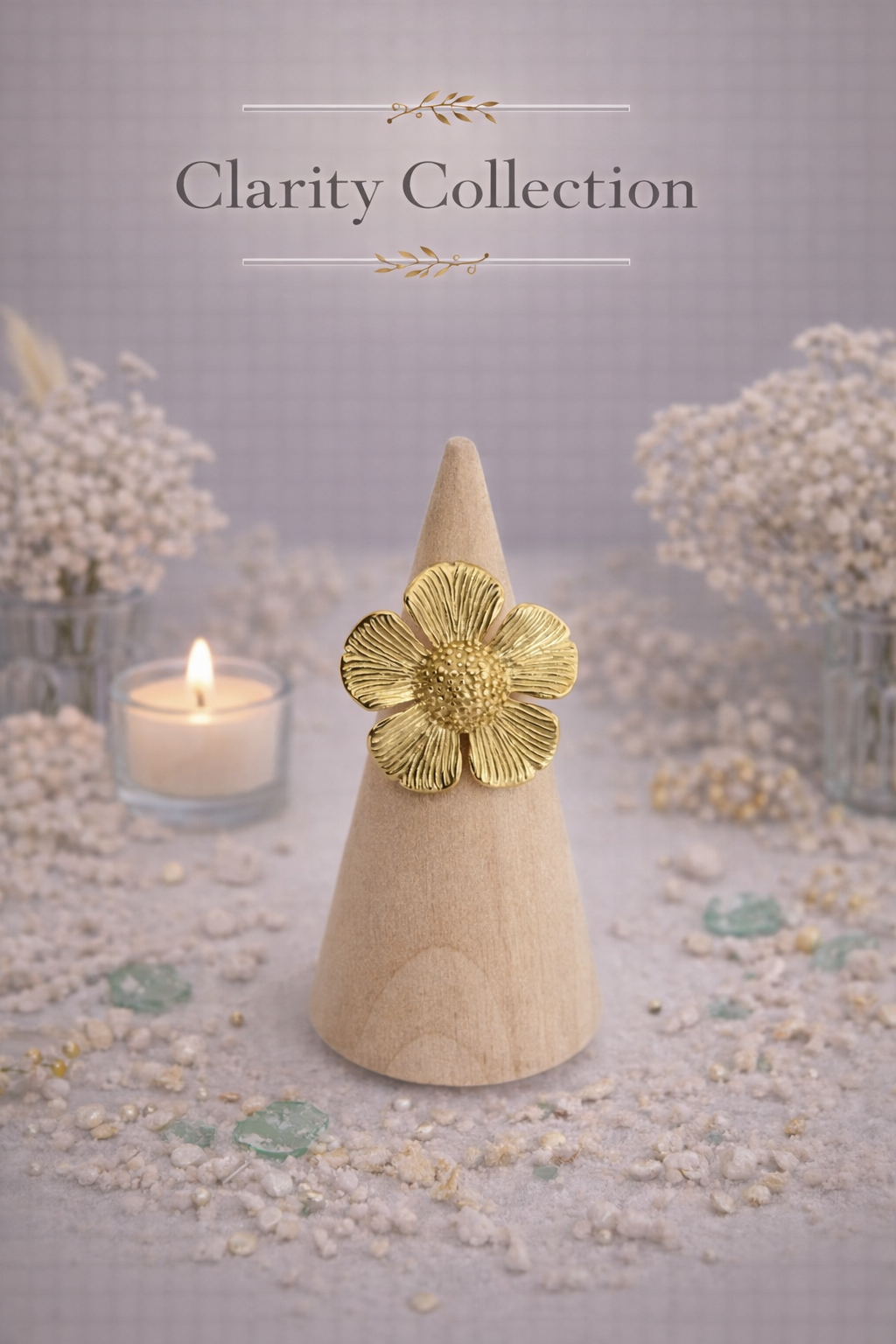 Bague - Fleur doré 5 pétales