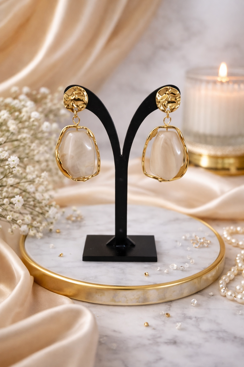 Boucles d’oreilles - Quartz et doré