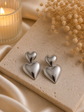 Boucles d’oreilles - Coeurs argentés
