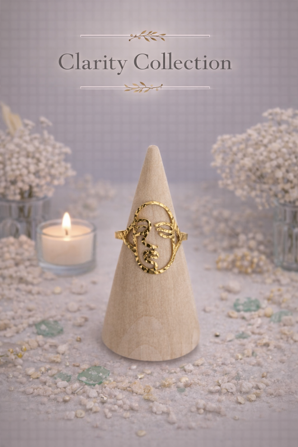 Bague - Visage doré