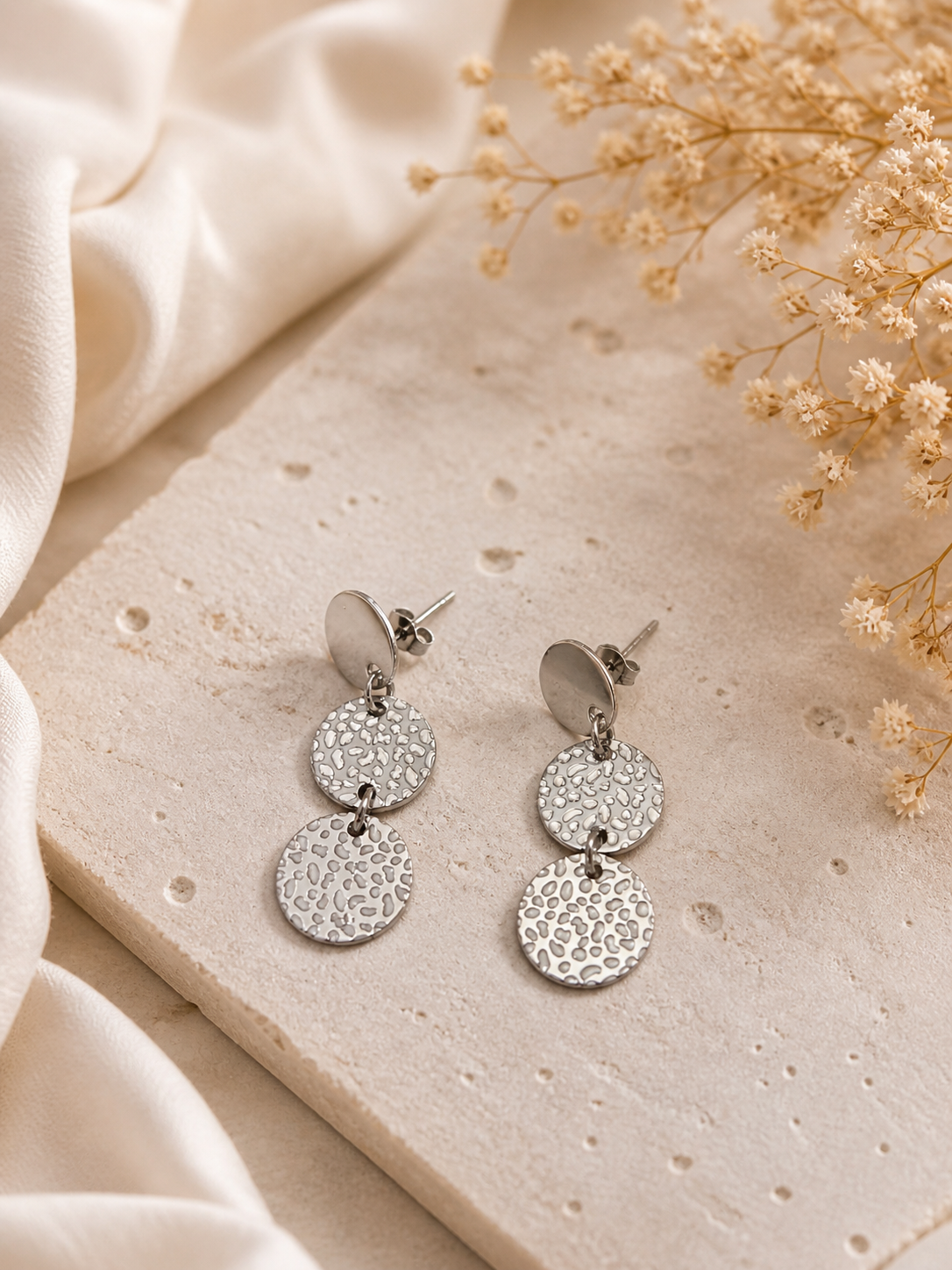 Boucles d’oreilles - Ronds argentés