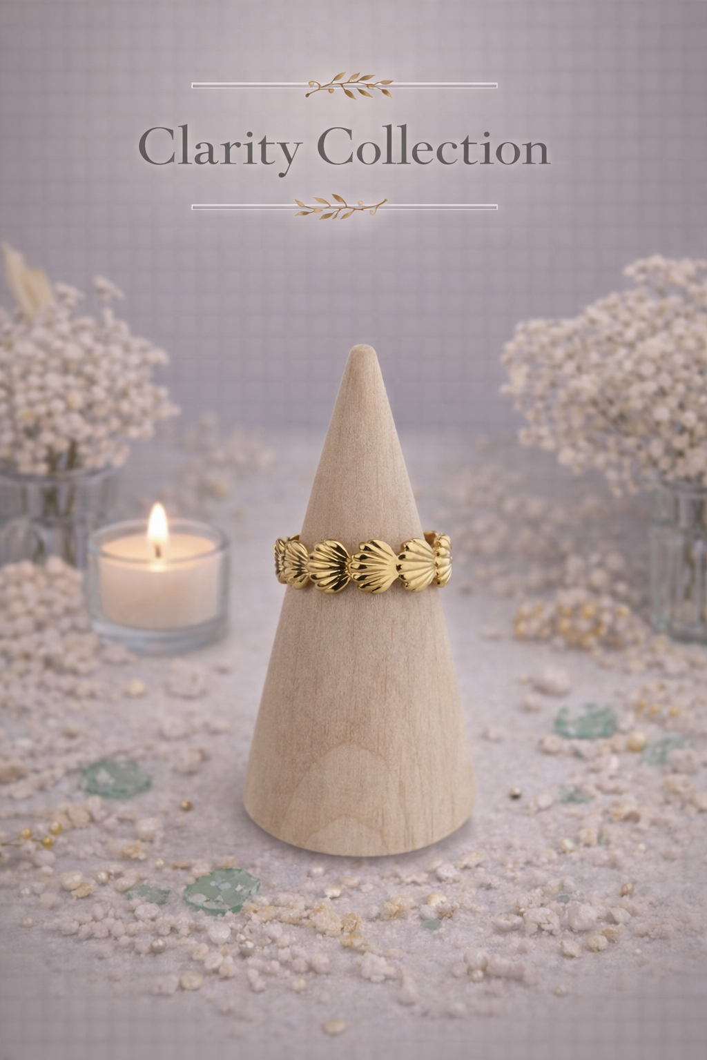 Bague - Coquillages dorés