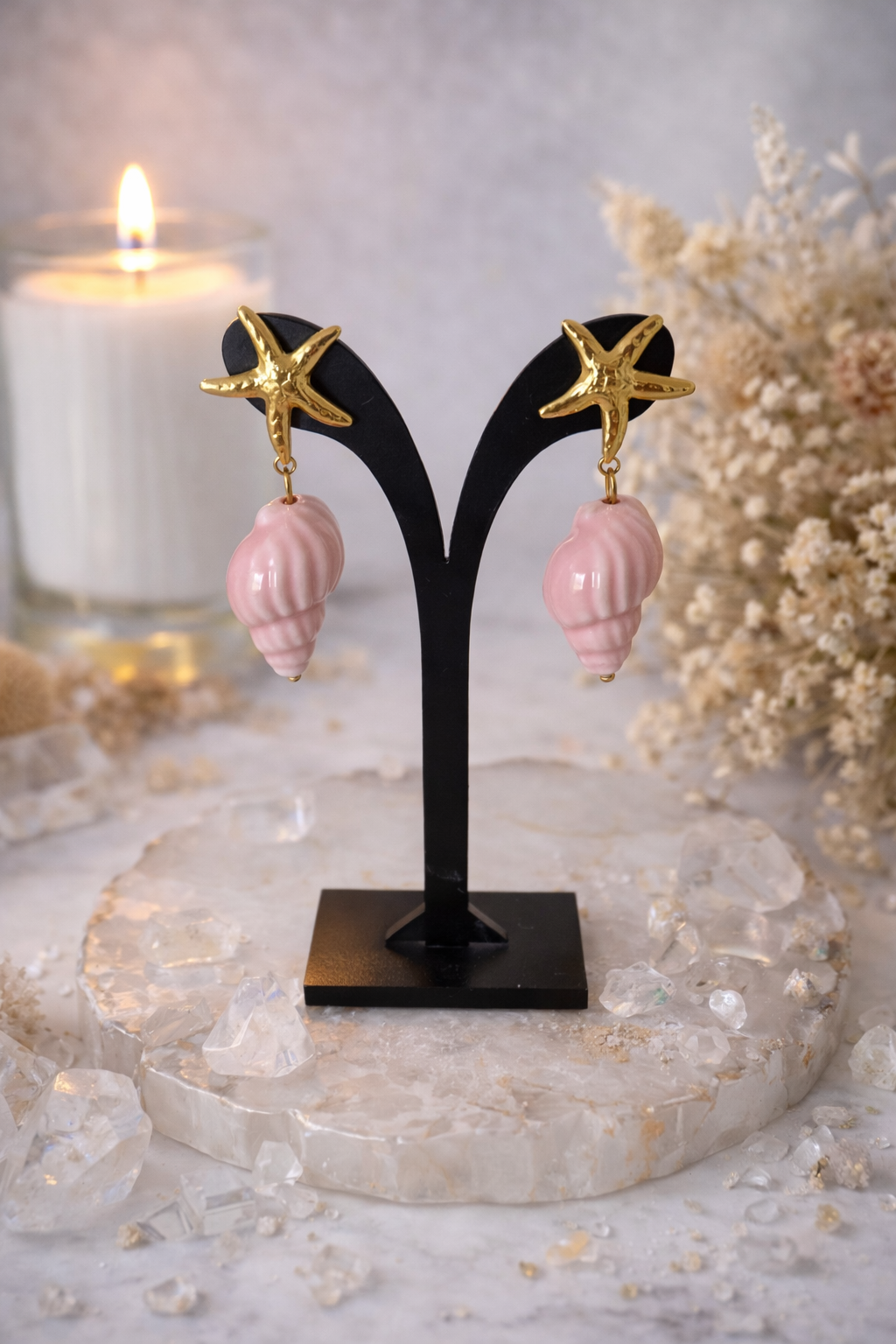 Boucles d’oreilles - Coquillages en céramique