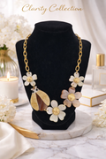 Colier - Gros pendants fleurs et coccinelle