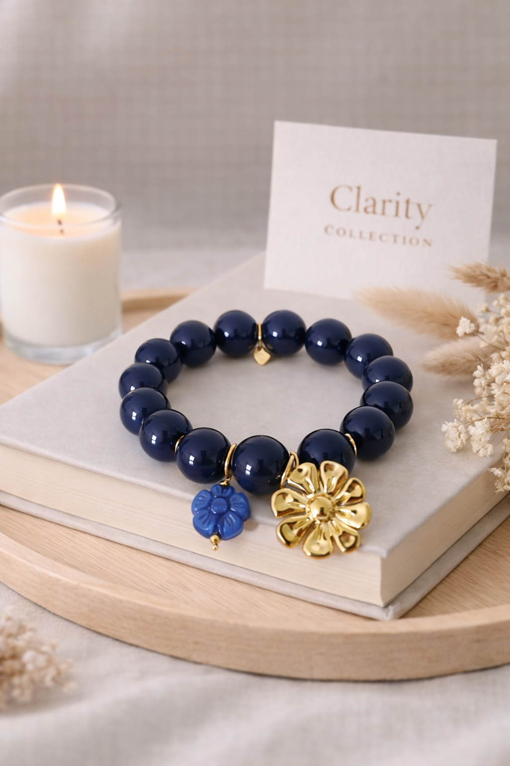 Bracelet - Foncé avec fleurs