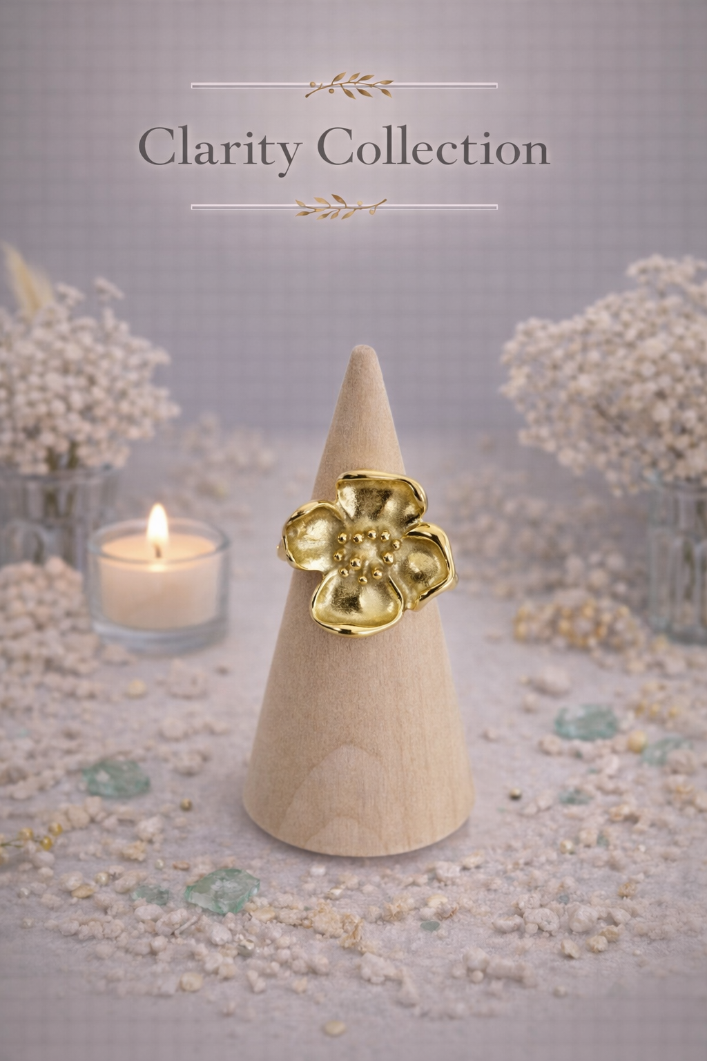 Bague - Fleur doré 4 pétales