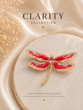 Broche - Libellule rose