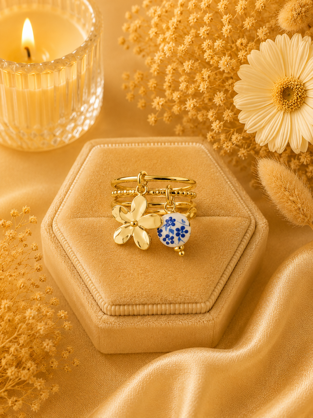 Bague - Fleur et pendant