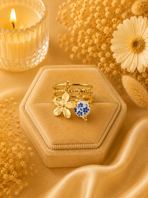 Bague - Fleur et pendant