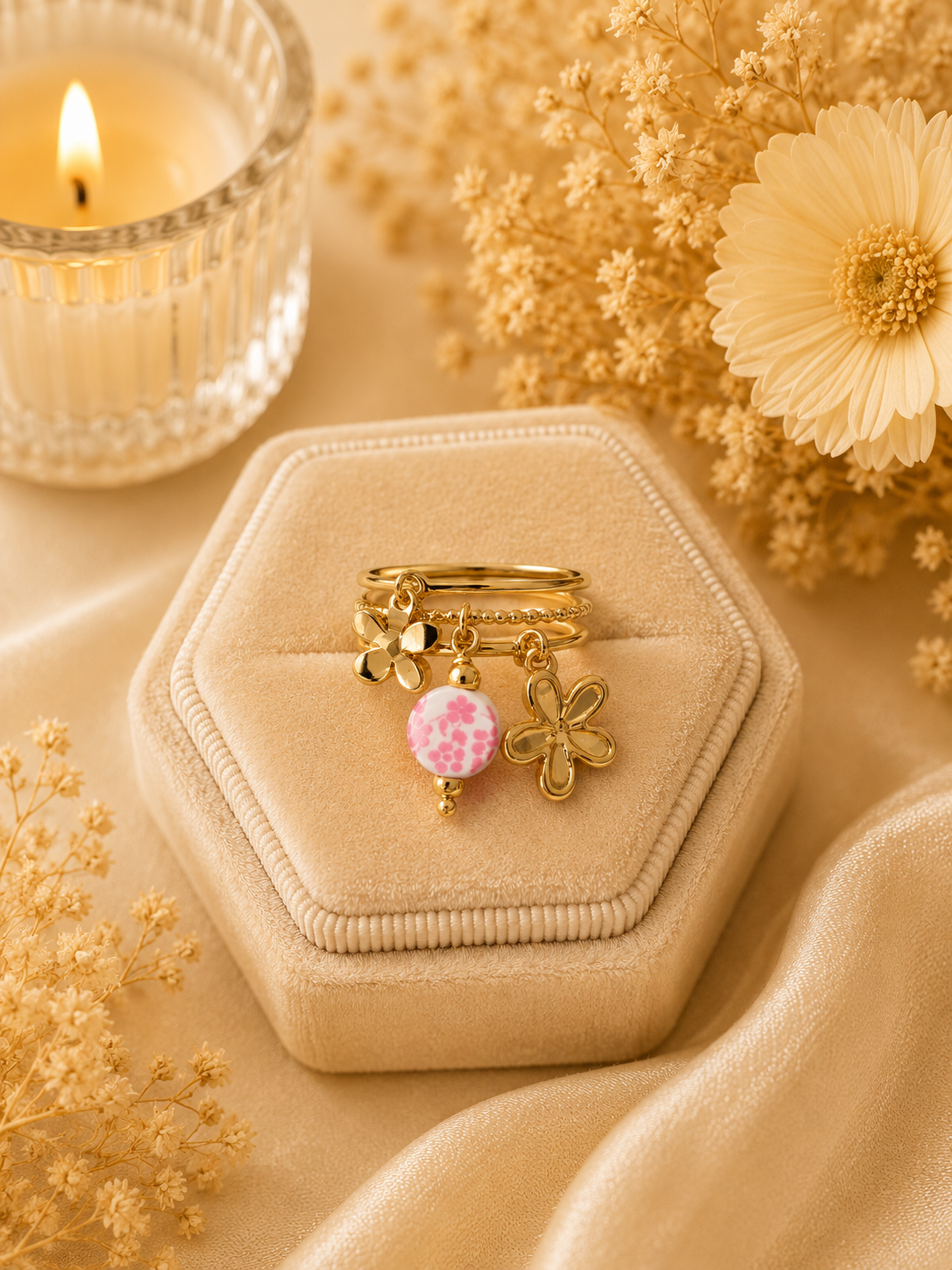 Bague - Fleur et pendant