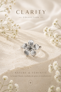 Bague - Fleur 5 petales argentée