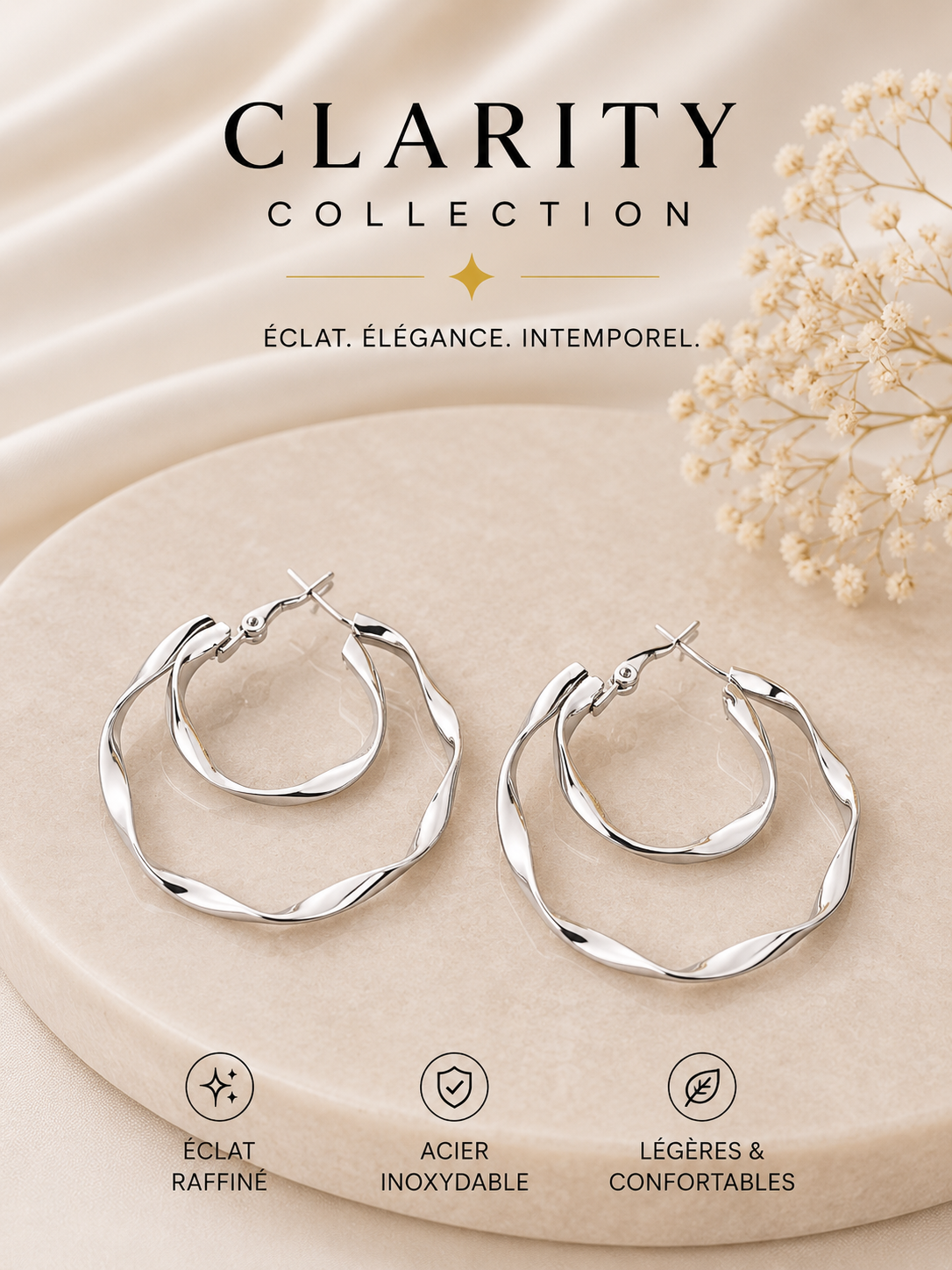 Boucles d’oreilles - Anneaux ondulés