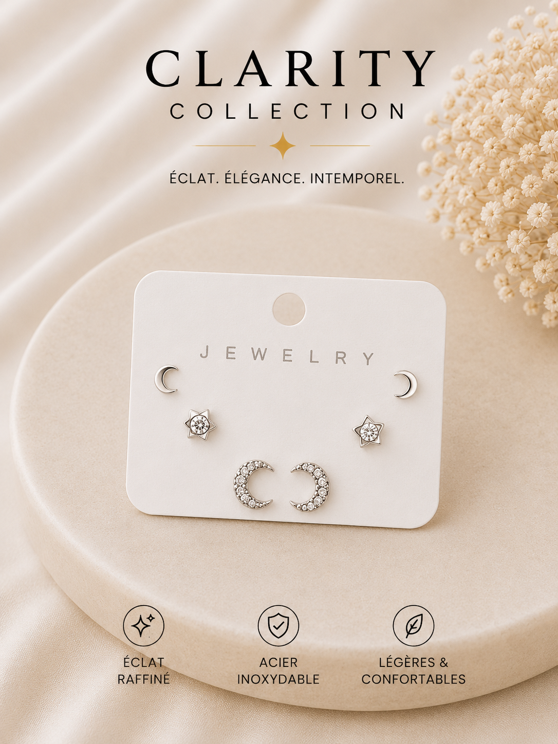 Lot de 3 paires de boucles d’oreilles