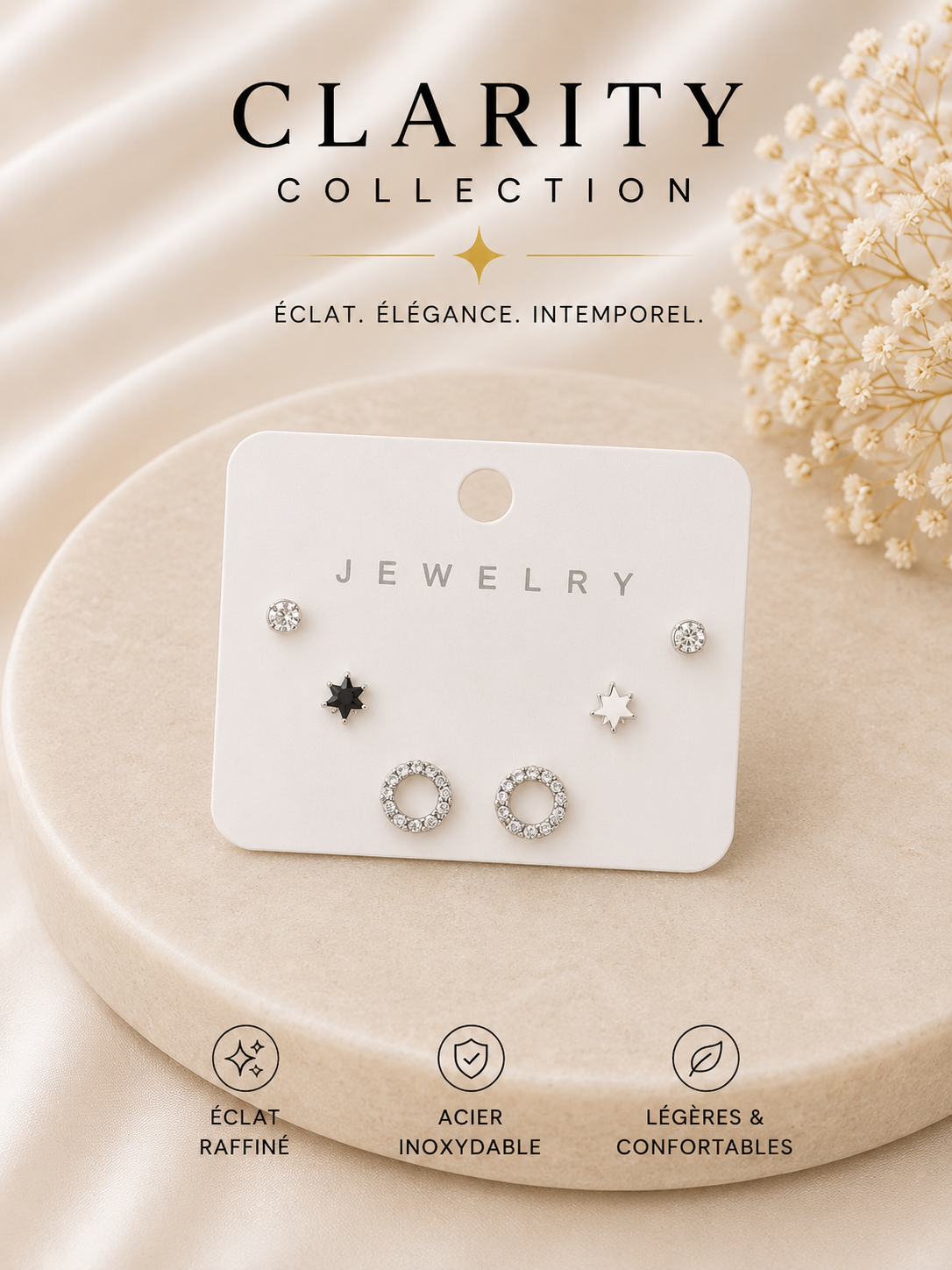 Lot de 3 paires de boucles d’oreilles