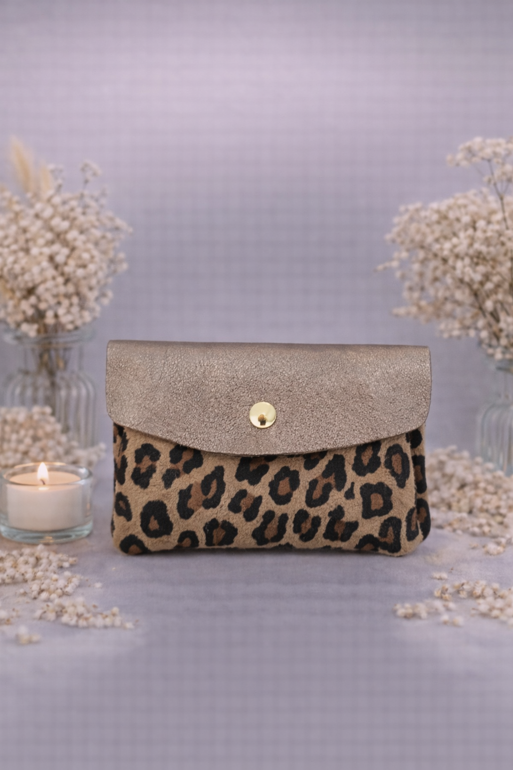 Grand porte-monnaie léopard
