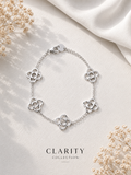 Bracelet - Fleurs argentées