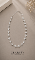 Collier - Fleurs argenté