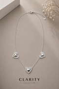 Collier - Coeurs argentés