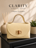 Sac à main - Jaune fermeture en bois