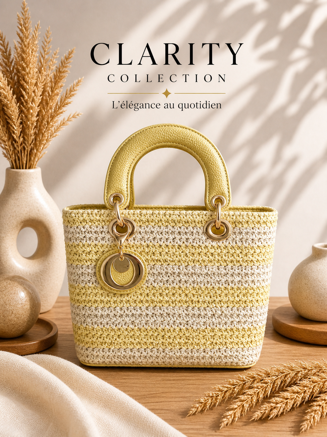 Sac à main - Paille et doré