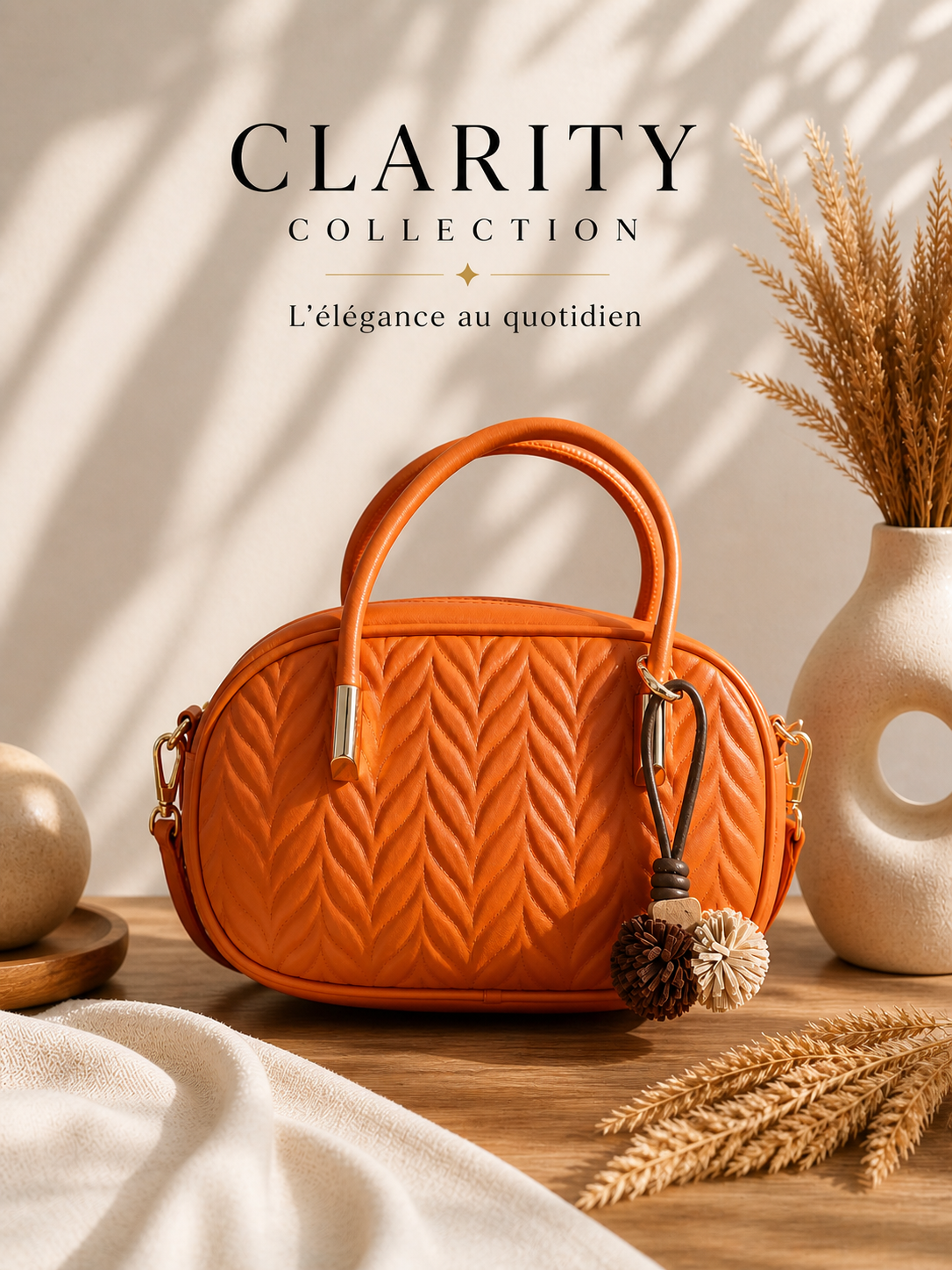 Sac à main - Orange et Blanc
