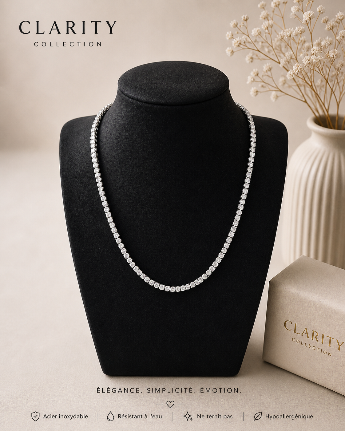Collier - Argenté pierres précieuses