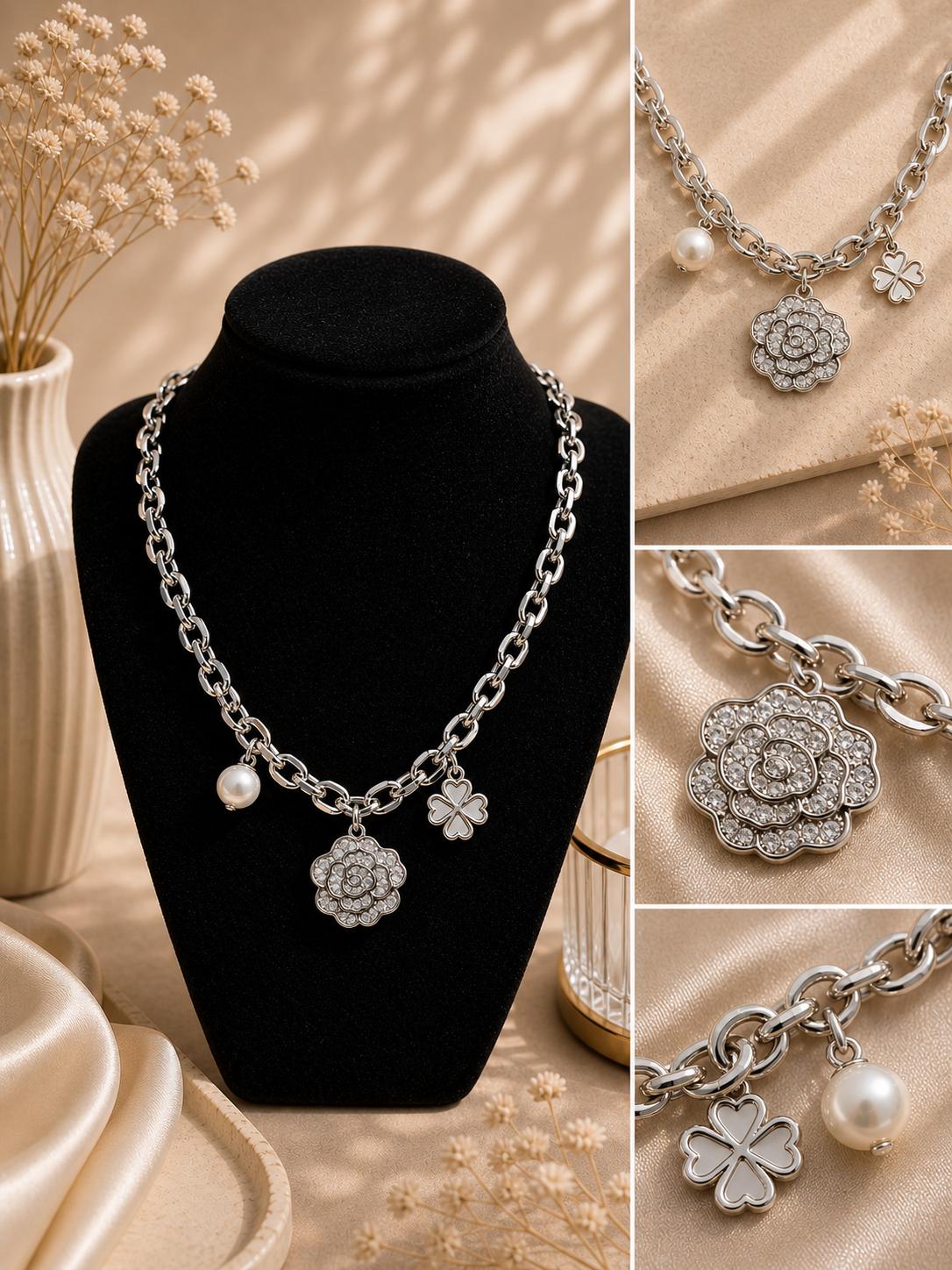 Collier - Breloques argentés