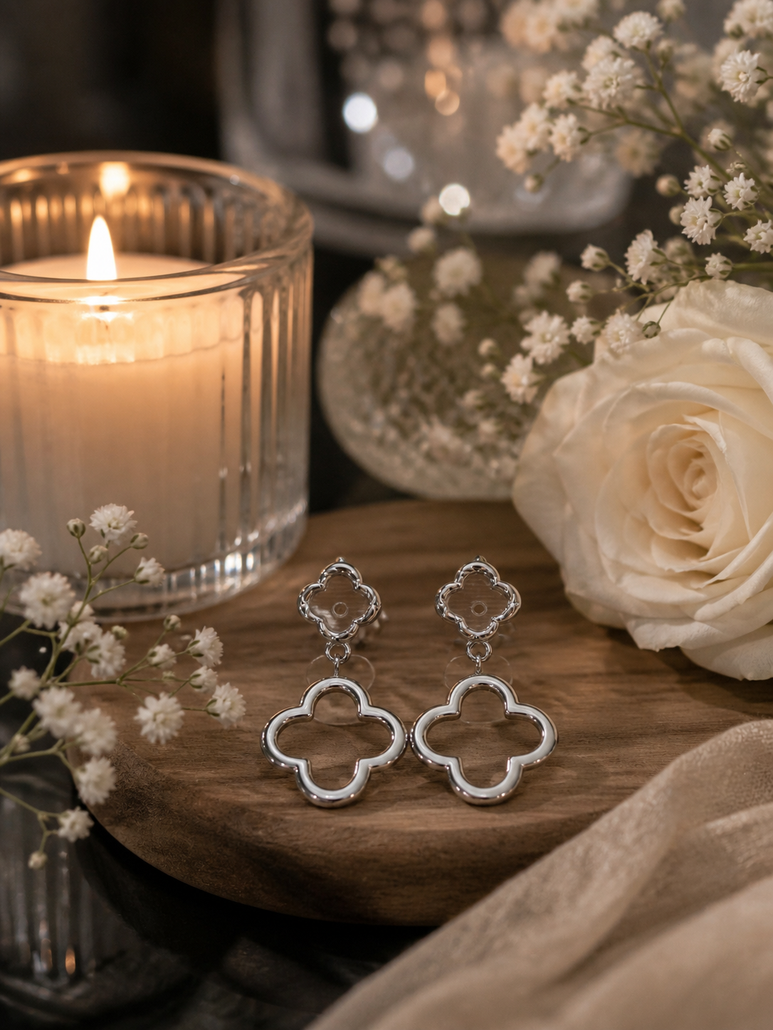 Boucles d’oreilles - Treffles argentés
