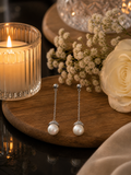 Boucles d’oreilles - Perles argentées