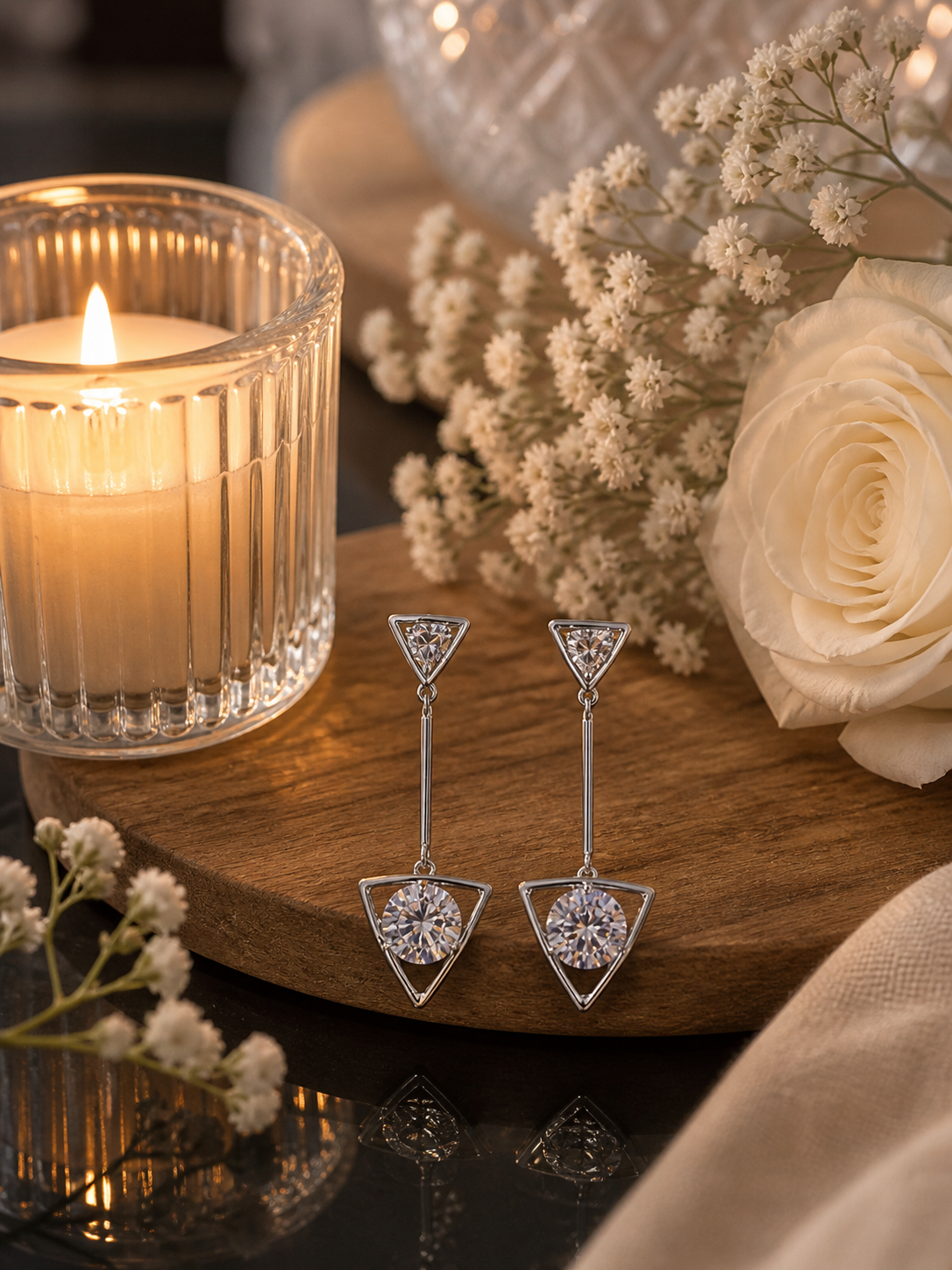 Boucles d’oreilles - Triangles argentés