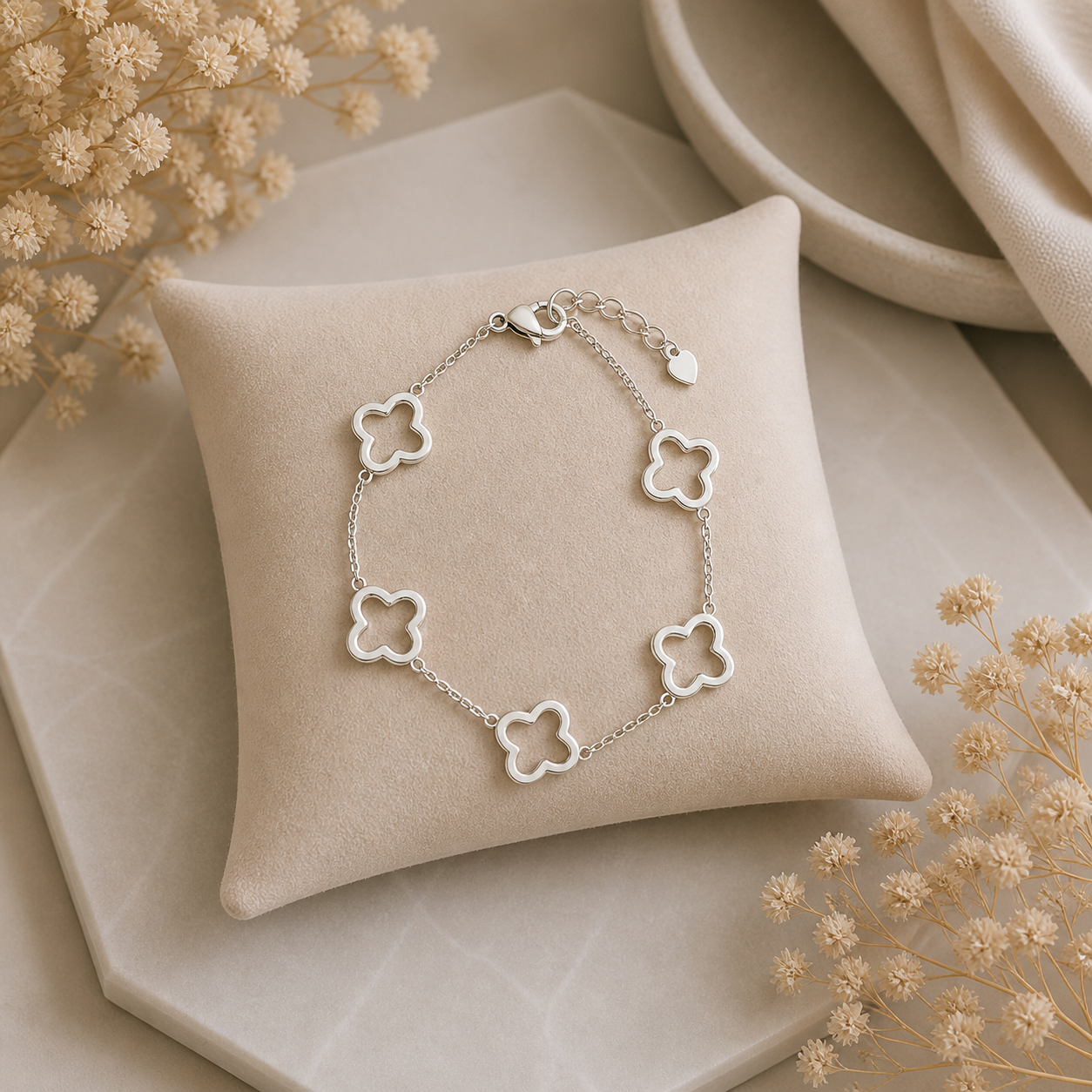 Bracelet - Treffles argentés