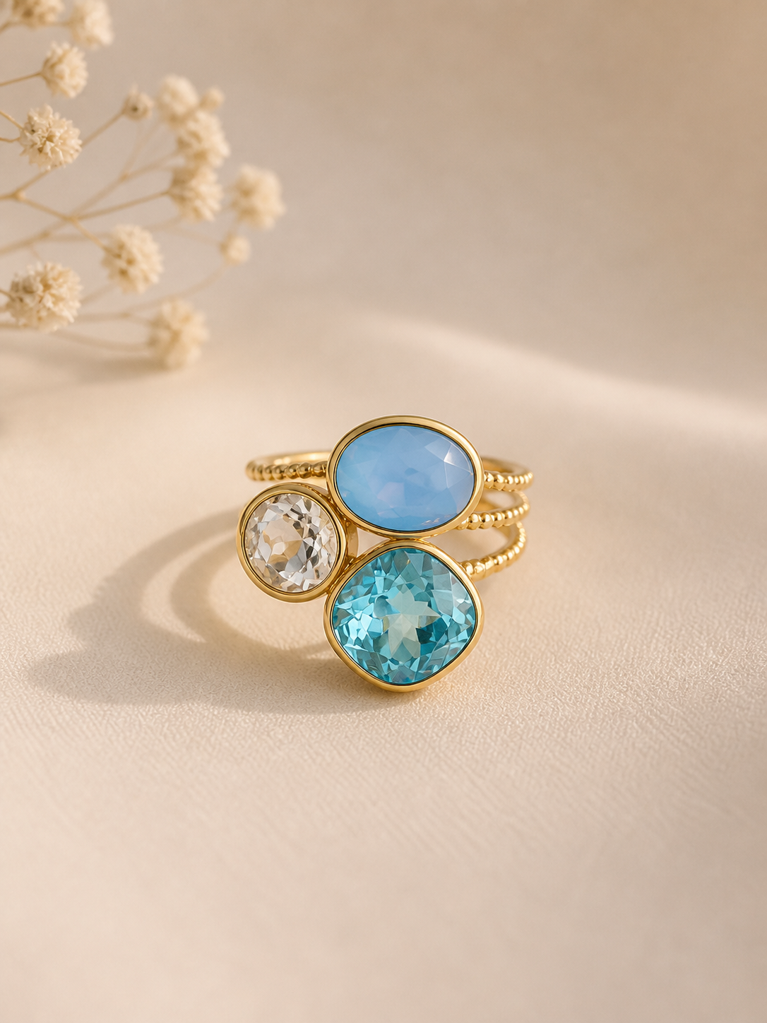 Bague - Pierres bleues