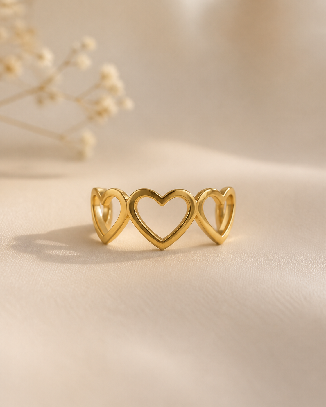 Bague - Coeurs dorés