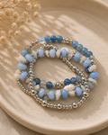 Bracelet - Pierres bleues et argenté