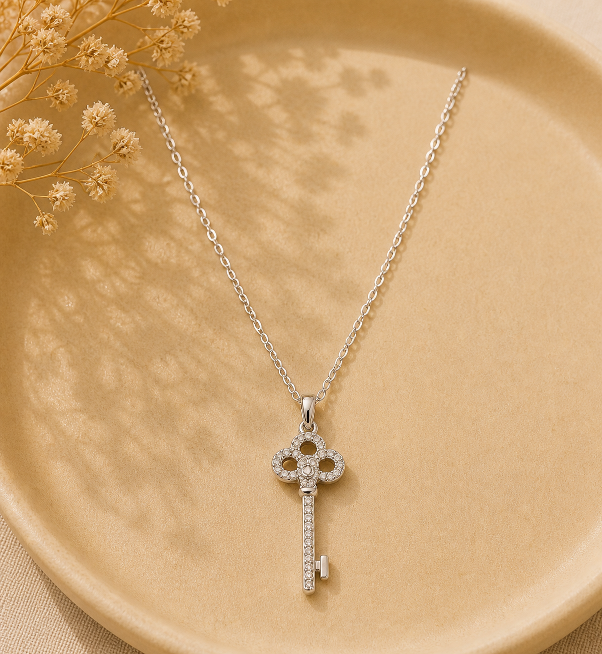 Collier - Clé argenté