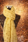 Foulard jaune motifs cerises