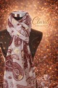 Foulard motifs rouge foncés et doré