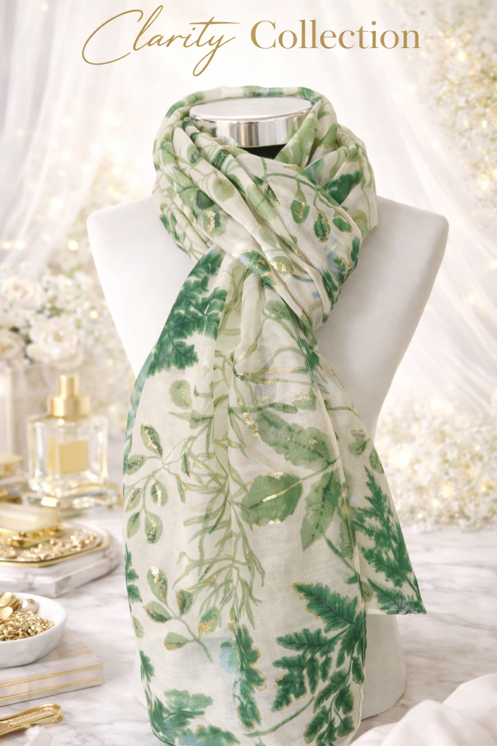 Sjaal met groenmotief