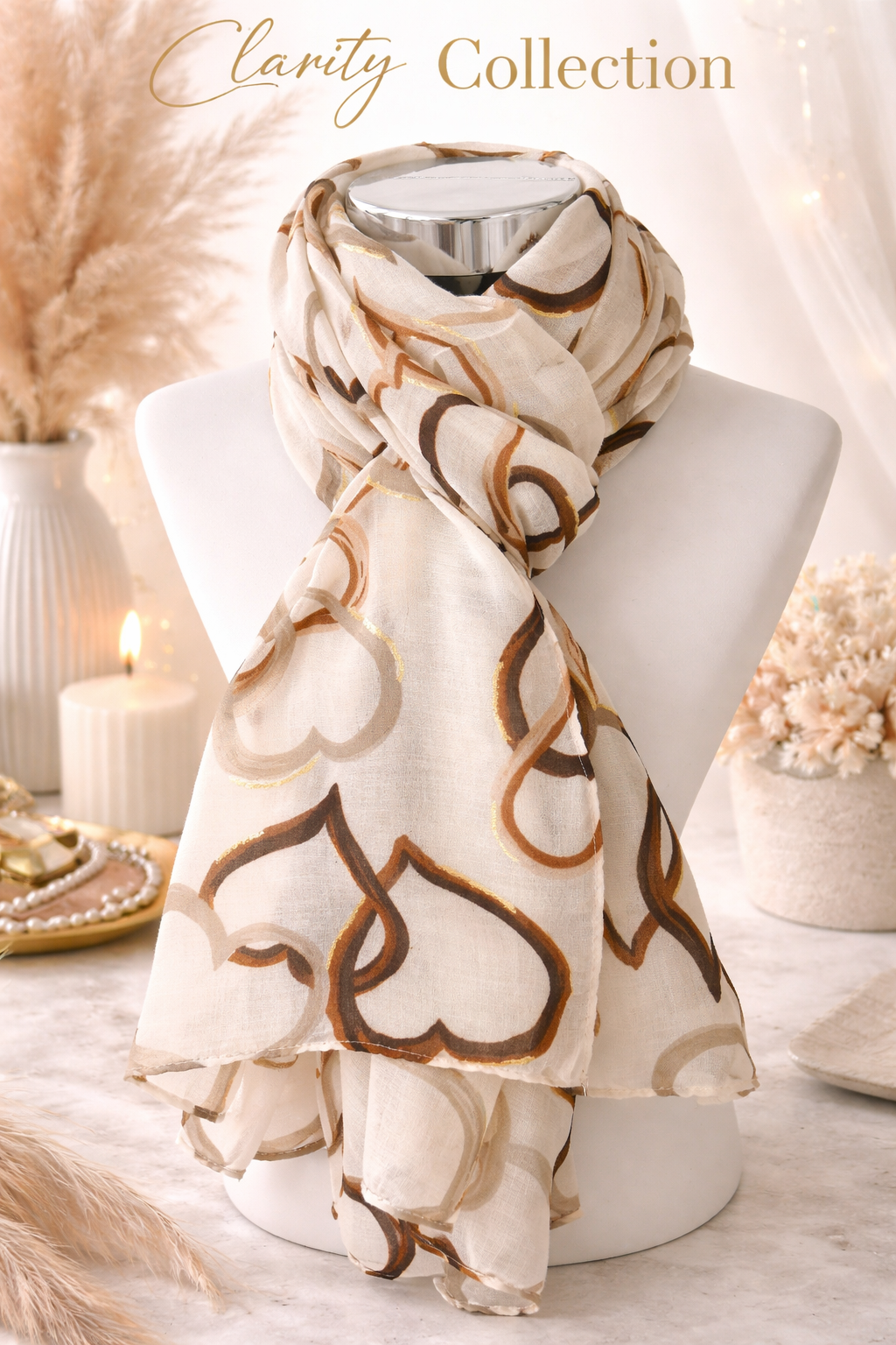 Sjaal met hartjespatroon