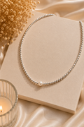 Collier argenté perle chic - Clarity collection