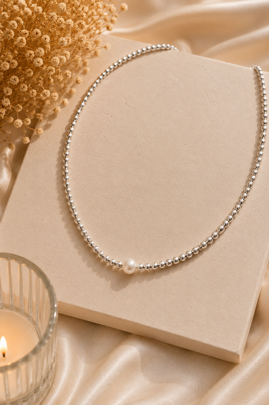 Collier argenté perle chic - Clarity collection