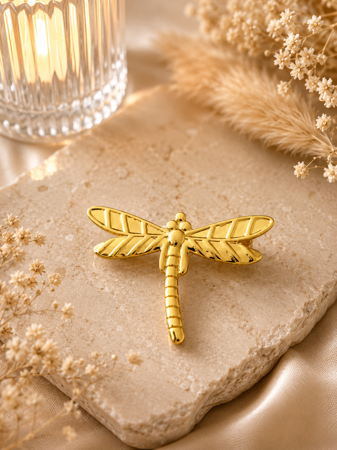 Broche libellule doré- Clarity collection