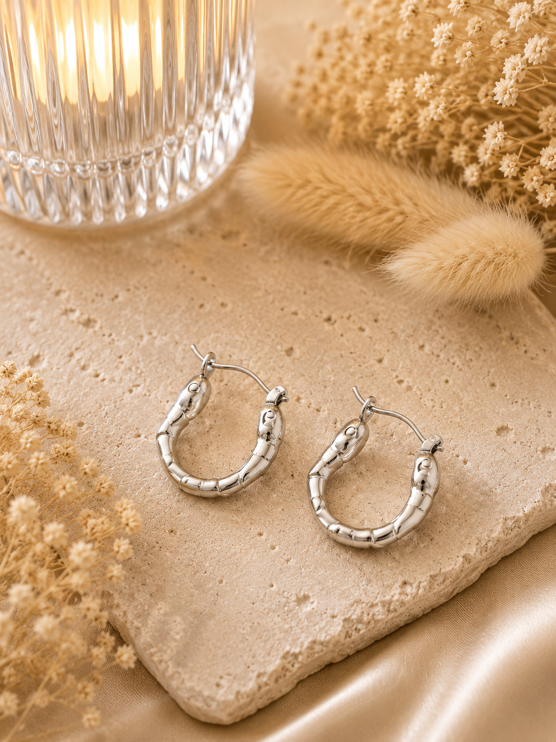 Boucles d’oreilles serpent argenté- Clarity Collection