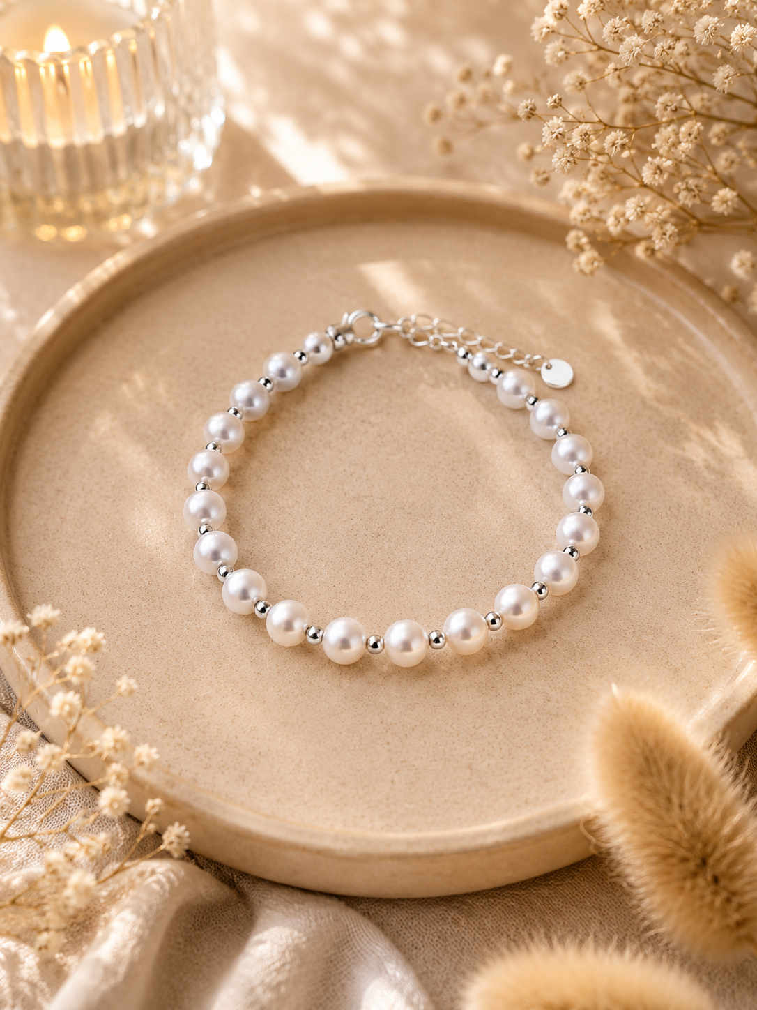 Bracelet femme argenté perle - Clarity Collection